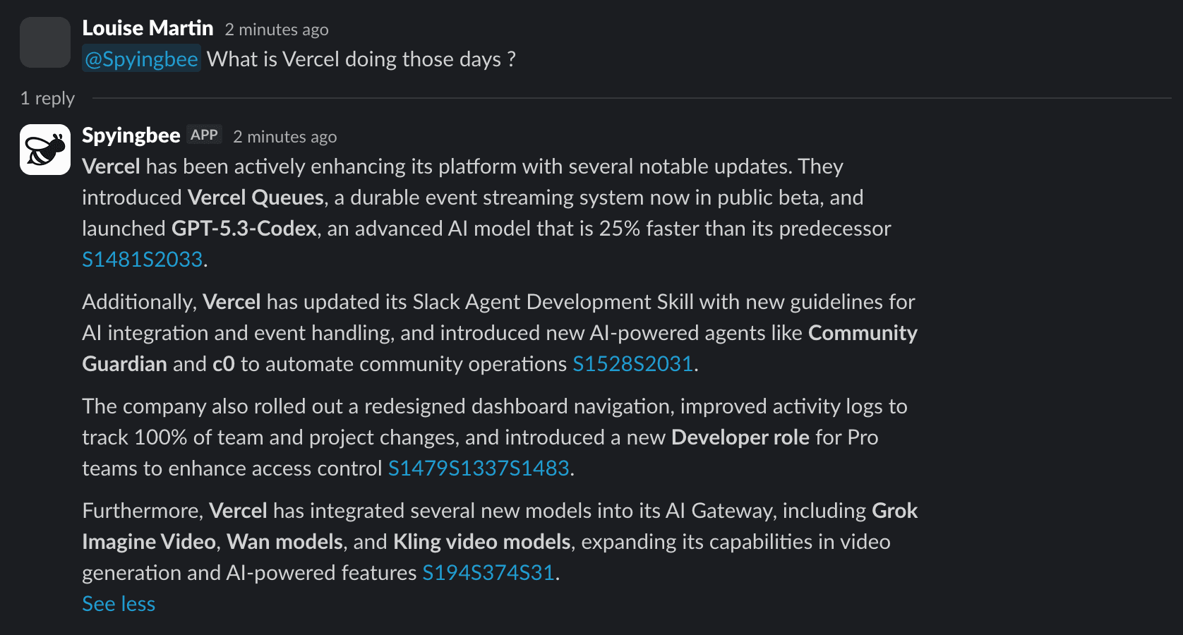 Slack AI Agent - @Spyingbee